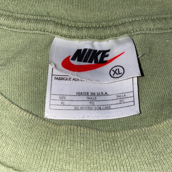 Vintage Nike Shirt Mens XL Green Essential Swoosh Check White Tag USA 90s-Flaws - Picture 3 of 11